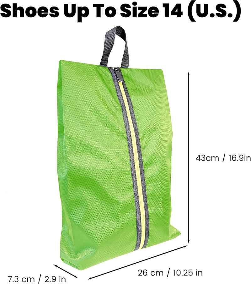 Smallan Golf Smell Proof Shoe Bag Lightweight Waterproof Zippered Sport Shoe Carrier Bags Golf Soccer Shoe Storage Organizer for Gym Sports Travel Work Golf Aceesories (Green, US size 14) - Image 4